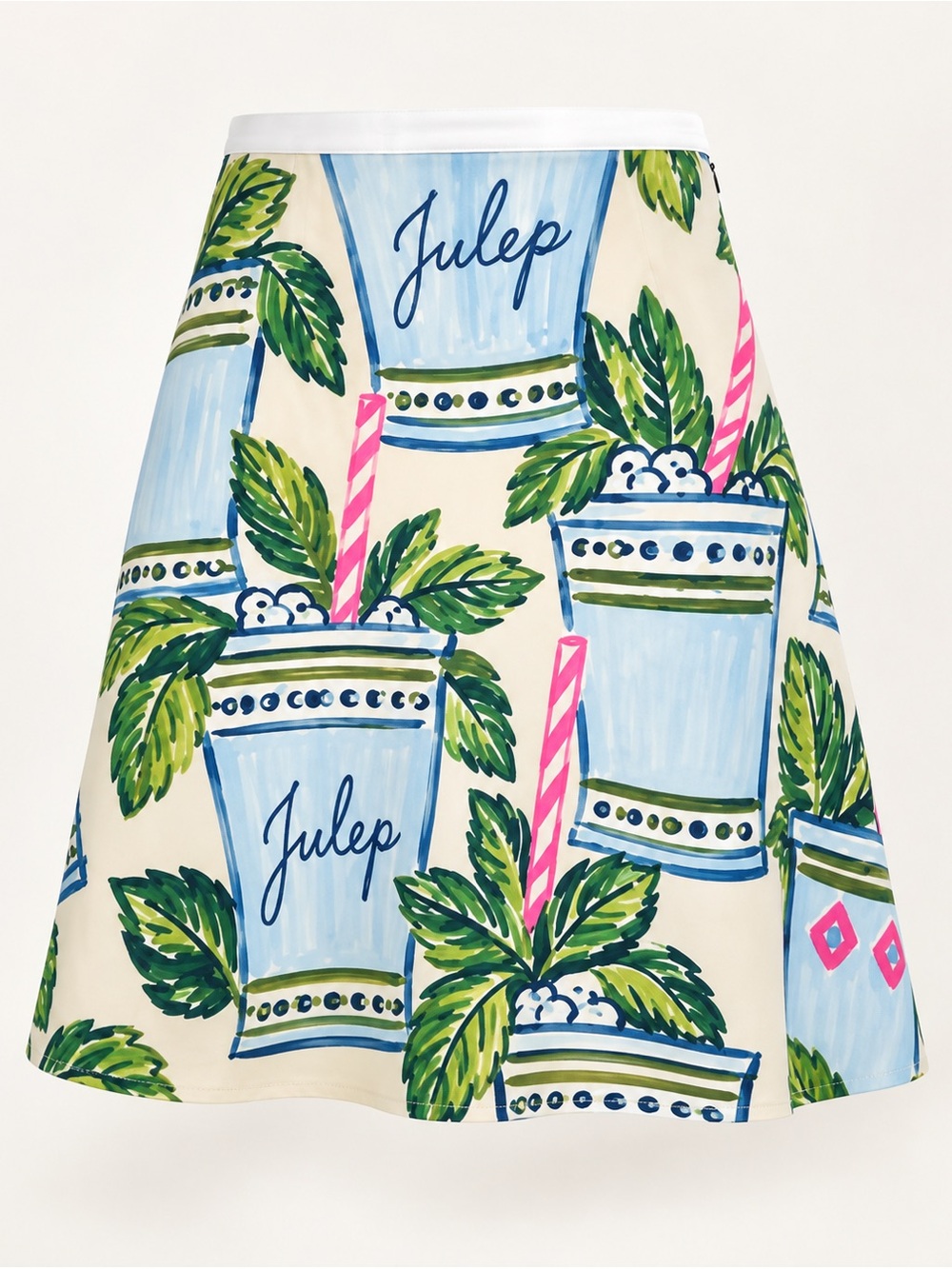 Kentucky Derby-Inspired Mint Julep Skirt โ Horse Racing Knee Length Jersey